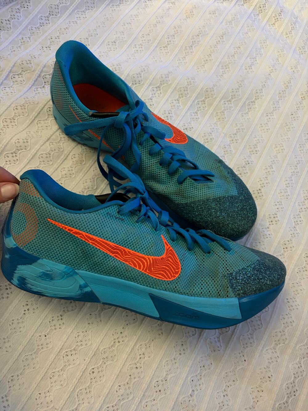 Nike Zoom Hyperfuse Blue Orange Basketball Shoes Men's Size 14 Rare